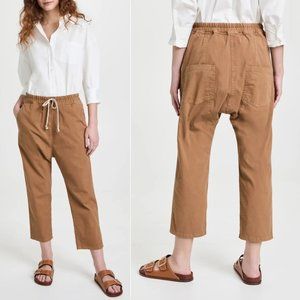 NILI LOTAN Casablanca Crop Drawstring PANTS Size XS Tawny Drop Crotch NEW $395